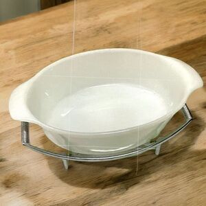 Vintage Anchor Hocking FireKing Corningware Casserole Saucepan Cradle 2 Piece